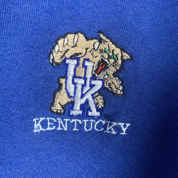 Vintage Kentucky Wildcats Sherpa Lined Zip Hoodie Blue Size Large Sporty Fan - Picture 12 of 12
